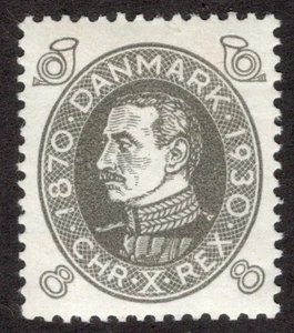 DINAMARCA 1930 SC #212 EN ESTADO BASTANTE BUENO MNH** 8 minerales, Christian X CV $67,50 *Sellos de bahía* - Imagen 1 de 2