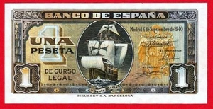 1 Peseta, 1940 ''Santa Maria'' Serie A , Sin Circular. - Bild 1 von 2