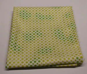 1/2 Yard QUILTING TREASURES COTTON FABRIC green white polka dots - Picture 1 of 3