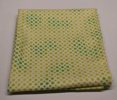 1/2 Yard QUILTING TREASURES COTTON FABRIC green white polka dots - Image 1 of 3