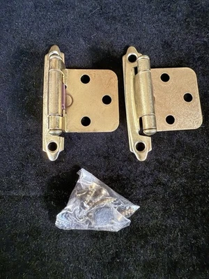 20 pares (40 piezas) de bisagras de gabinete con acabado dorado Foto 1 de 2