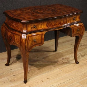 Lombard dressing table furniture in inlaid wood Louis XV style 20th century - Picture 1 of 12