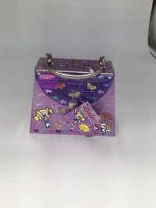 2002 Powerpuff Girls Blue Tin Purse Handbag Blossom Bubbles Buttercup - Picture 1 of 3