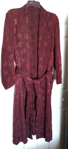 Fireside Brand Jacquard Burgund Langarm Vintage Gürtel Morgenmantel - Bild 1 von 5