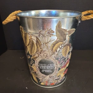 Vintage Galvanized Bucket Hand Decorated Florals French Country - Picture 1 of 7