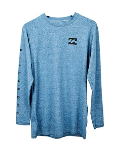 BILLABONG Shirt Youth 16 Blue Loose Fit Sun Protect UPF 50 Rash Guard Beach Swim - Picture 1 of 20