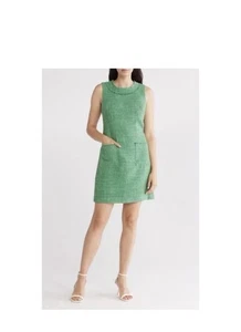Eliza J Tweed Shift Dress In Green - Picture 1 of 4