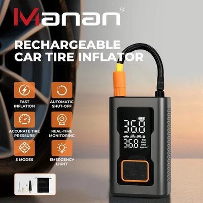 Manan Car Tyre Inflator Digital Portable Tyre Air Compressor Pump 12V Electric - Image 1 of 4