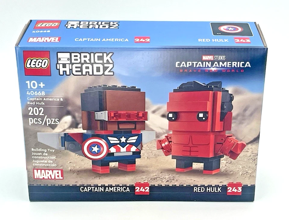 LEGO Brickheadz 40668 Capitán América y Hulk Rojo Marvel Sellado Nuevo en Caja Foto 1 de 4