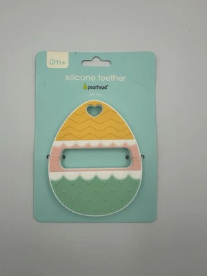 NEW PEARHEAD Silicone Teether, Egg Shaped, BPA Free Baby Teething Ring, age 0+ - Image 1 of 2