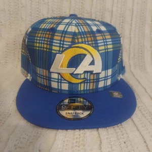 NWT New Era LA Ram STATEMENT Plaid 2025 Sideline On Field Snapback Hat Blue - Picture 1 of 6