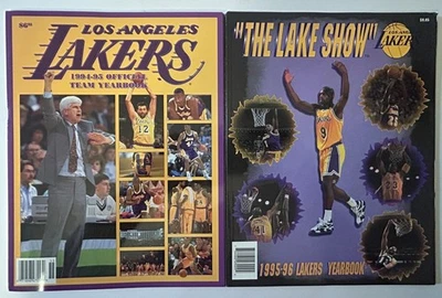 1994-95 1995-96 Official Yearbook LOS ANGELES LAKERS Set Lot of 2 NICK VAN EXEL - Image 1 of 2