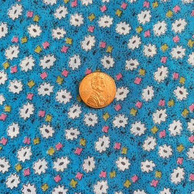 Tela de gasa floral abstracta vintage de 1 año azul Foto 1 de 4