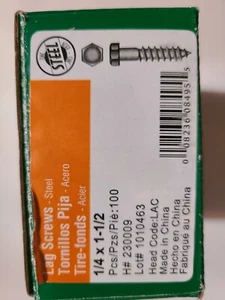 94pcs Hillman 1/4" x 1-1/2" Hex Lag Screws 230009 Zinc Coating - Picture 1 of 3