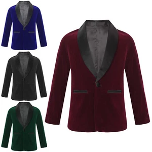 Kids Boys Coat Long Sleeve Tuxedo Performance Blouse Graduation Jacket Piano - Picture 1 of 29