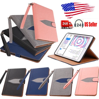 Canvas Shockproof Case Flip Stand Cover For iPad 5th 6th 7th 8th 9th Generation - Image 1 of 4
