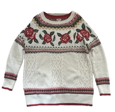 Suéter Mossimo para mujer M Fair Isle floral ligero Academia Preppy acogedor abuela Foto 1 de 4