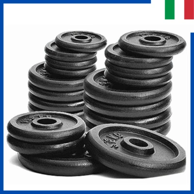 disco dischi ghisa 2 5 10 20 kg 25 mm pesi peso palestra per bilanciere manubri - Immagine 1 di 4