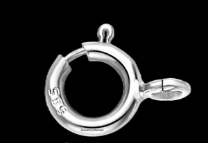 5.5mm STANDARD WEIGHT 14k White Gold Spring Ring Clasp OPEN Jump Ring RHODIUM - Picture 1 of 3