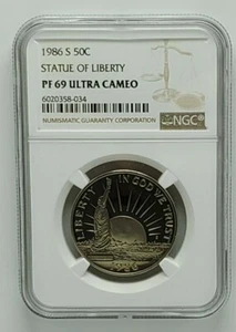 1986 S US 50 Cent Statue of Liberty NGC PF69 Ultra Cameo - Picture 1 of 4