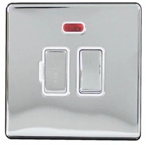 Switched Fuse Connection Unit 13A Neon Screwless Polished Chrome - Picture 1 of 1