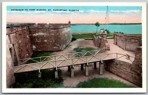 Vtg St Augustine Florida FL Entrance To Fort Marion 1920s View Old Postcard - Picture 1 of 2