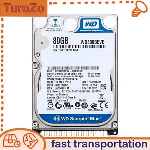 Western Digital WD800BEVE 80GB 5400RPM PATA IDE 2.5" Laptop HDD Hard Disk Drive - Picture 1 of 2