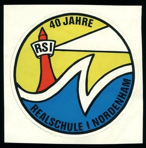 Werbe Aufkleber - Nordenham 1993 Realschule 40 Jahre RS1 - 11x11cm  Vintage 90er - Bild 1 von 1