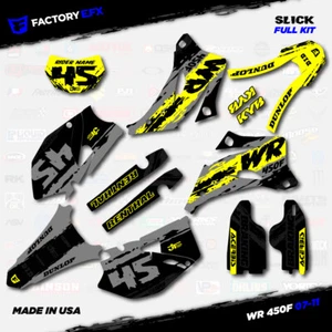 Kit de gráficos de carreras resbaladizos grises y amarillos para calcomanías Yamaha WR450F 07-11 WR 450F - Imagen 1 de 5