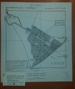 1943 US Army Map Petitjean French Morocco Sidi Kacem - Picture 1 of 5