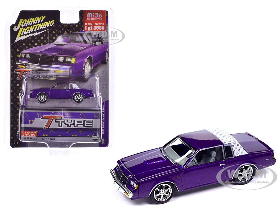 1987 BUICK REGAL T-TYPE PURPLE LTD ED 3600 PCS 1/64 BY JOHNNY LIGHTNING JLCP7475 - Image 1 of 1
