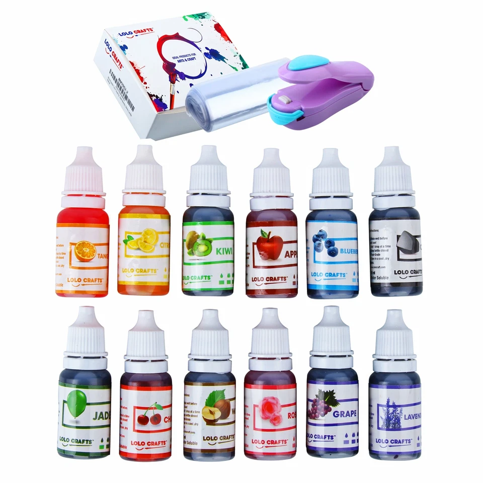 Bath Bomb Kit Colorants Bags - 12 Pack Colors Soap Dye Colorant, 30 Shrink Wrap - Image 1 of 4