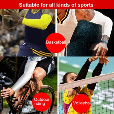 Breathable Quick Dry UV Protection Running Arm Sleeves Basketball Elbow Pads - Image 1 of 4