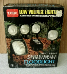 (NEW, Vintage) TORO, Outdoor Floodlights, LIGHT SET, Low Voltage with Sensor. - Picture 1 of 6