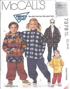 7378 UNCUT McCalls SEWING Pattern Girl Boy Jacket Top Pull on Pants French Toast - Picture 1 of 2
