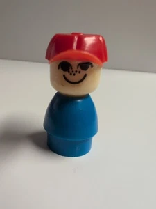 Seltener Vintage Fisher Price Little People Bauarbeiter blau - Bild 1 von 5