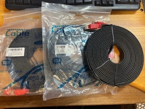 3X Cat 8 Ethernet Cable 40FT, High Speed Flat Internet Network, 26 AWG - NEW - Picture 1 of 1