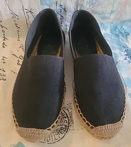 Saint Laurent Schwarze Canvas Slipper Espadrille Flats Damen Größe Eur 36 1/5 - Bild 1 von 12