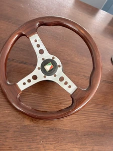 AUTOTECNICA WOODGRAIN STEERING WHEEL OLDTIME STYLE Dark Timber Wooden - Picture 1 of 6