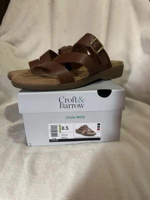 Croft & Barrow 女式 Laylah 棕色拖鞋凉鞋 8.5 码 — 第 1/4 张图片