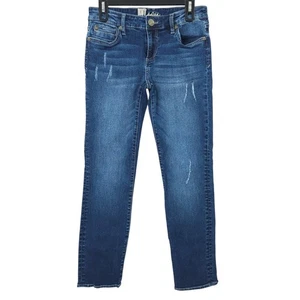 Kut From The Kloth Jeans Ankle Size 6 Mid Rise Dark Wash Blue Stretch Denim Pant - Picture 1 of 14