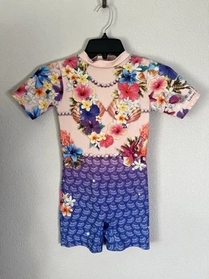 BlueSalt Beachwear Niña 5T Sirena Floral Traje de Baño Rashguard Una Pieza Aussie  Foto 1 de 4