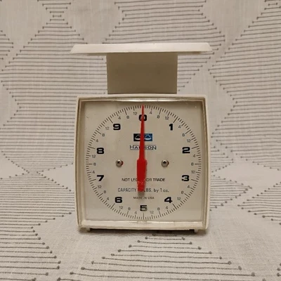 Винтажные белые кухонные весы Hanson с красной указкой универсальные весы ретро - Изображение 1 из 4