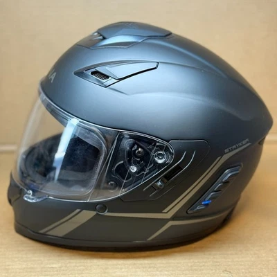 (M) Capacete de motocicleta Sena Stryker preto fosco Bluetooth ((viseira arranhada)) - Imagem 1 de 4