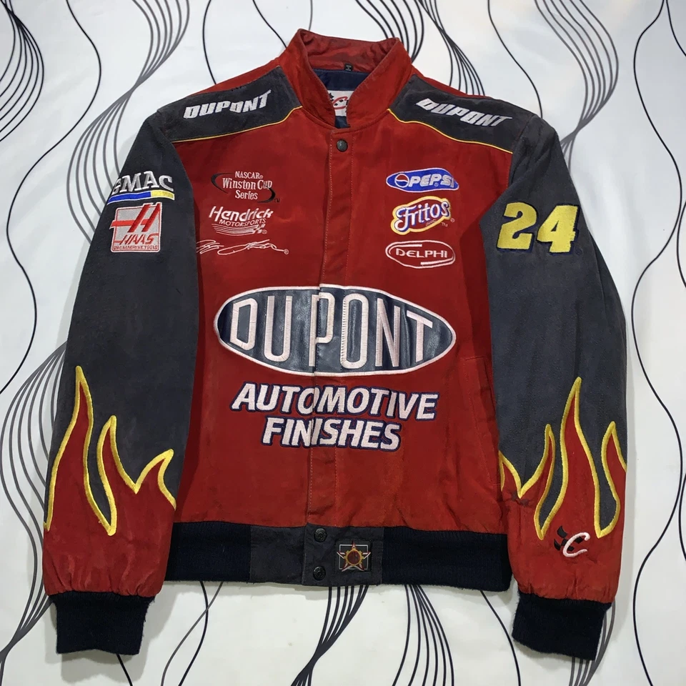 VTG Jeff Gordon JH Design Chase Authentics DuPont Flames NASCAR Racing Jacket L - Image 1 of 4
