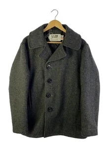 Schott NYC U.S.740N Pea Coat Jacket Gray Wool Solid Color Men’s Size 40 Vintage - Picture 1 of 4