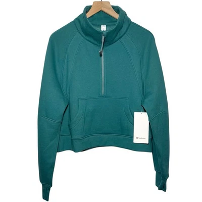 Lululemon Mujer Buceo Gran Tamaño Cuello Embudo Media Cremallera en Verde Azulado Laguna Talla M/L Foto 1 de 4