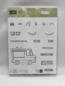 Stampin up Tasty Trucks 16 Pcs Stamp Set Photopolymer Taco Ice Cream Hot Dog… - Picture 1 of 2