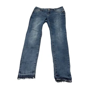American Blue Jeans Girls 13 Denim Cotton Stretch Mid-Rise Hipster Frayed Hem - Picture 1 of 9