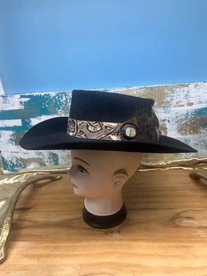 Bailey 5X Beaver Black Western Cowboy Hat 6 3/8 Made in Texas - Image 1 of 4